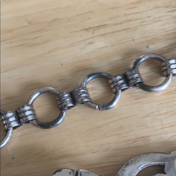 BRAIDED Brown Leather and Silver Chain Belt - Picture 10 of 10